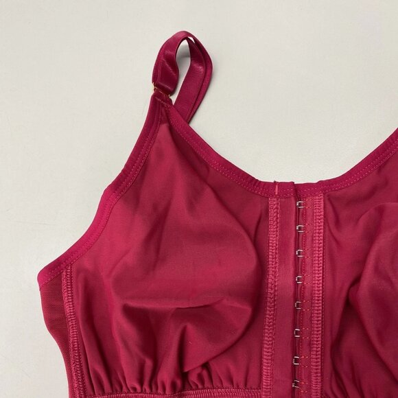 Tributo Women's Velvet Corset Top Red Size S 4017 Thin Strap Vest with Bra - Picture 13 of 15